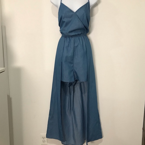 Umgee Pants - Boutique chambray shmaxi romper dress in Size L